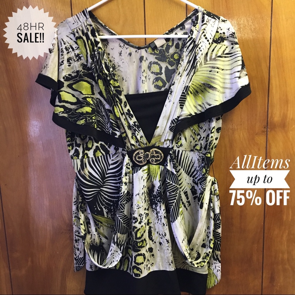 JTB Women’s Elastic Waist open bust Blouse